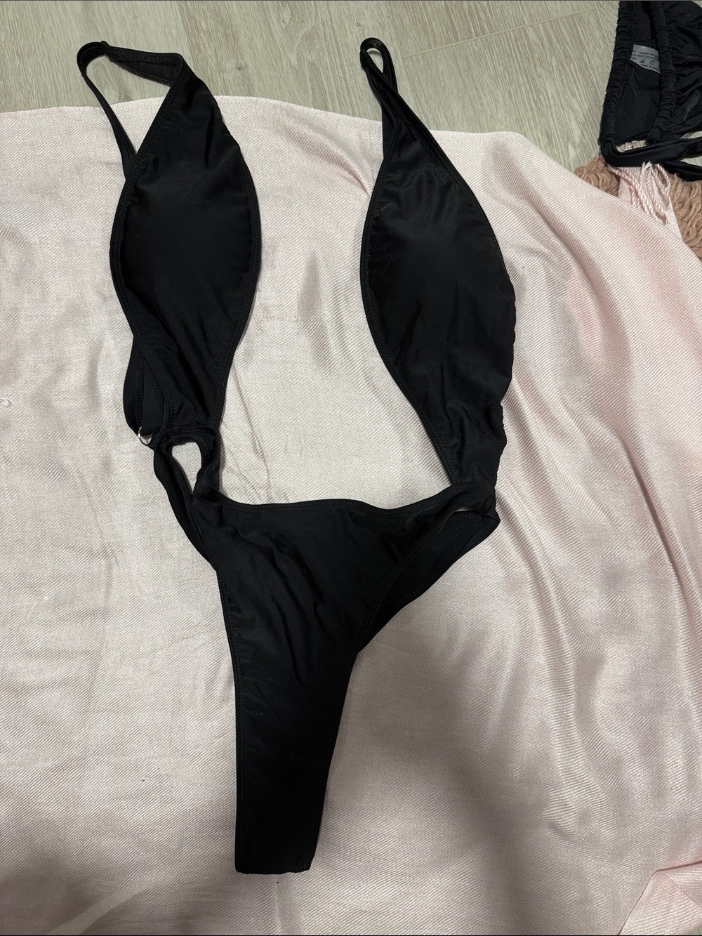 Black Women’s V-Plunge One-Piece Swimsuit